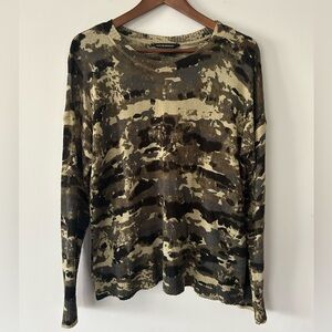 Rock & Republic Women’s Fine Knit Camouflage Sweater, Size Med, EUC